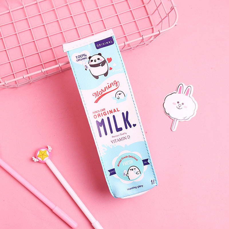 Cute Cartoon Milk Box Pencil Case