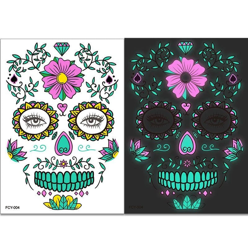 Glow-in-the-Dark Halloween Tattoo Stickers