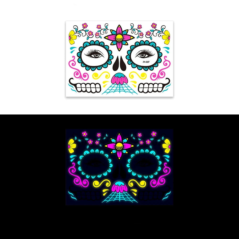 Glow-in-the-Dark Halloween Tattoo Stickers