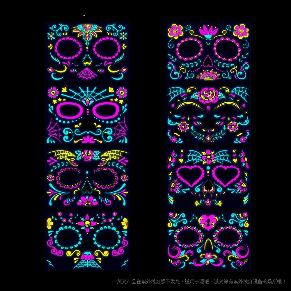 Glow-in-the-Dark Halloween Tattoo Stickers