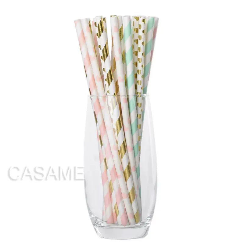 Eco-Chic Vintage Inspired Paper Straws - Romantic & Biodegradable