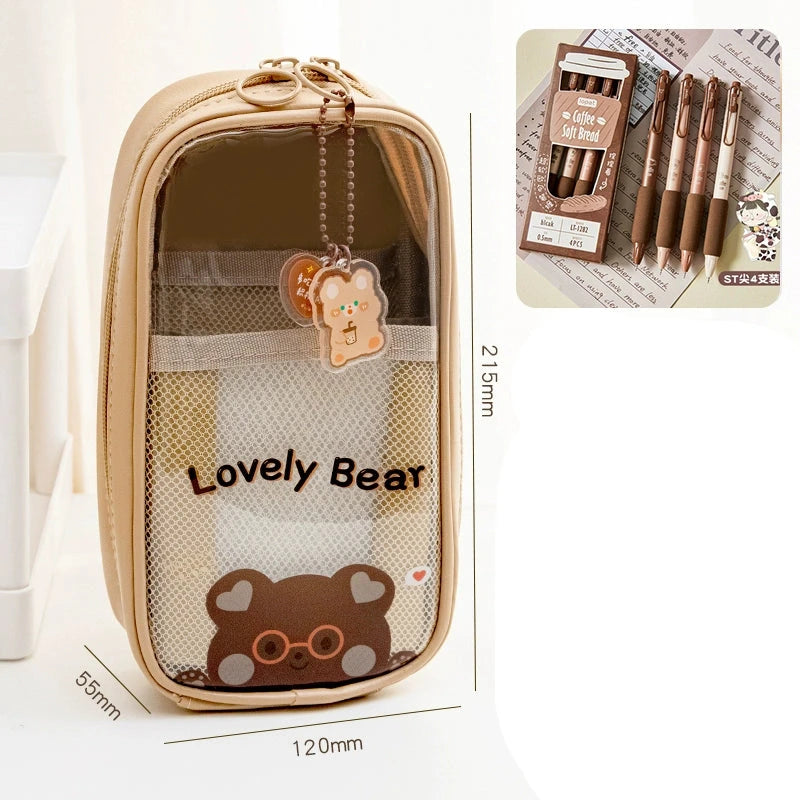 Spacious Three-Layer Pencil Case - Large Opening