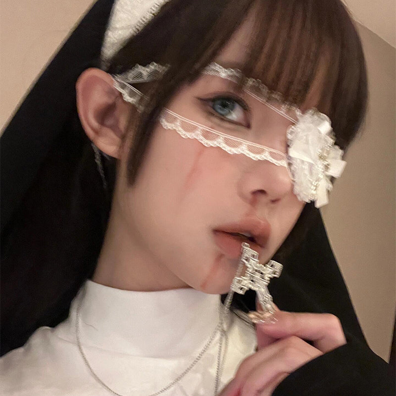 Gothic Lace Cross Eye Patch