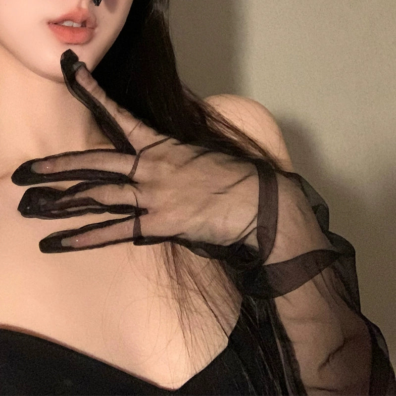 Masquerade Black Lace Bunny Ear Headband