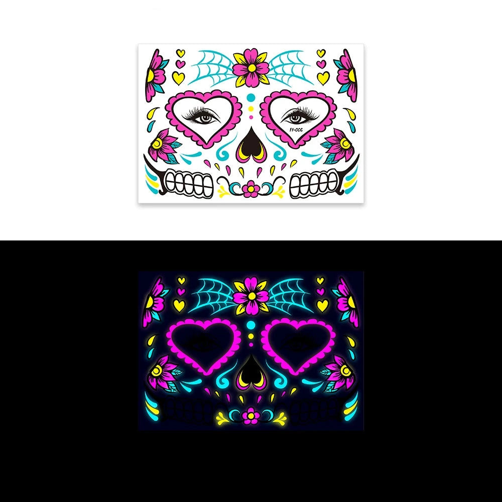 Glow-in-the-Dark Halloween Tattoo Stickers