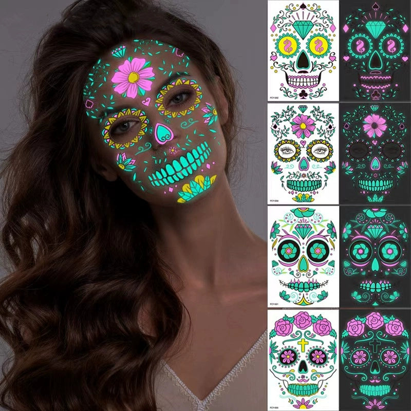 Glow-in-the-Dark Halloween Tattoo Stickers