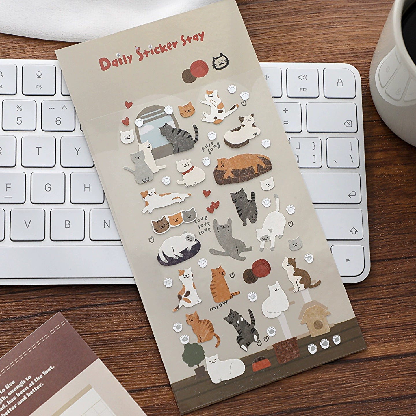 Korea BONITO Adorable Cat Life Stickers | Cute and Lovable Daily Cat Moments for Decoration