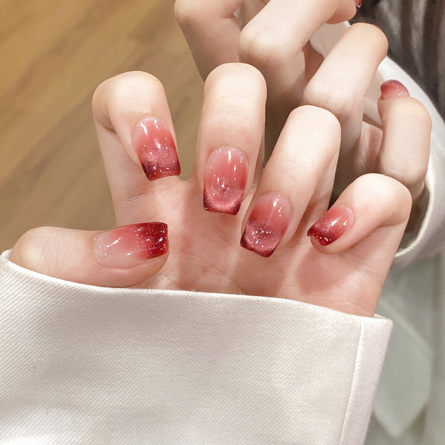 Ruby Cat's Eye Nail Art