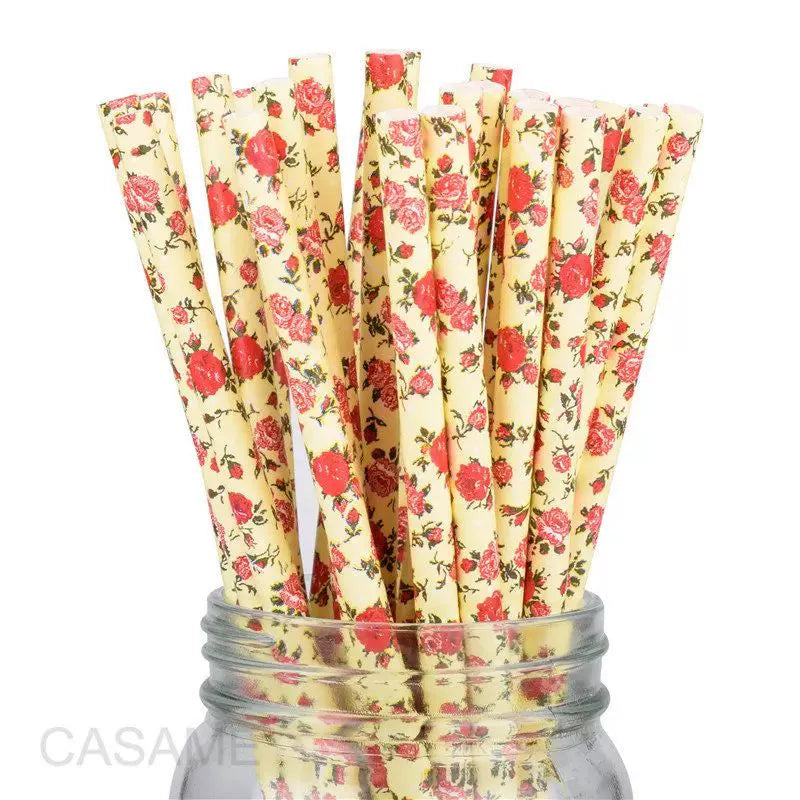 Eco-Chic Vintage Inspired Paper Straws - Romantic & Biodegradable