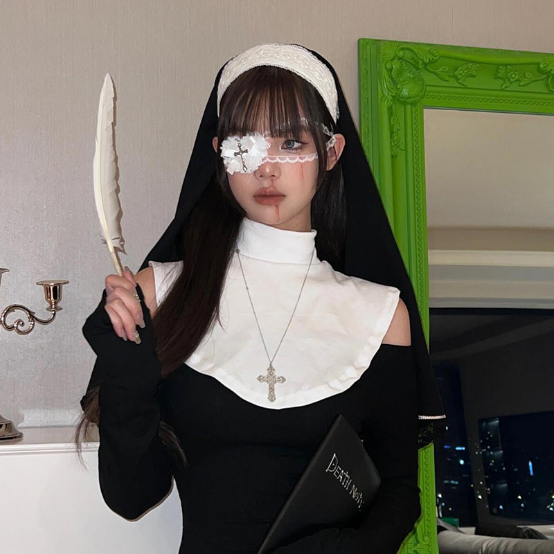 Gothic Lace Cross Eye Patch