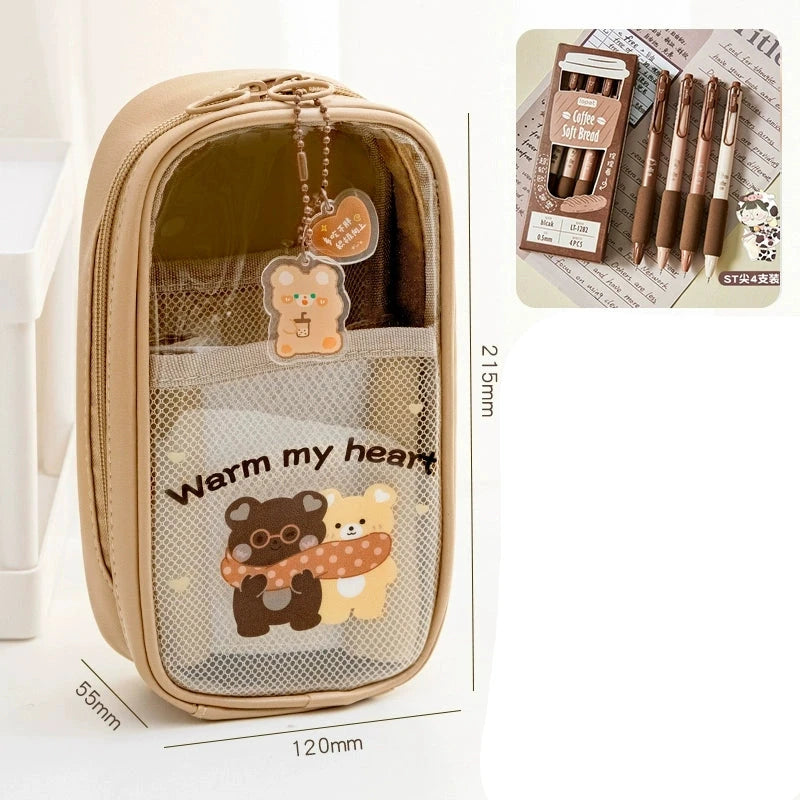 Spacious Three-Layer Pencil Case - Large Opening