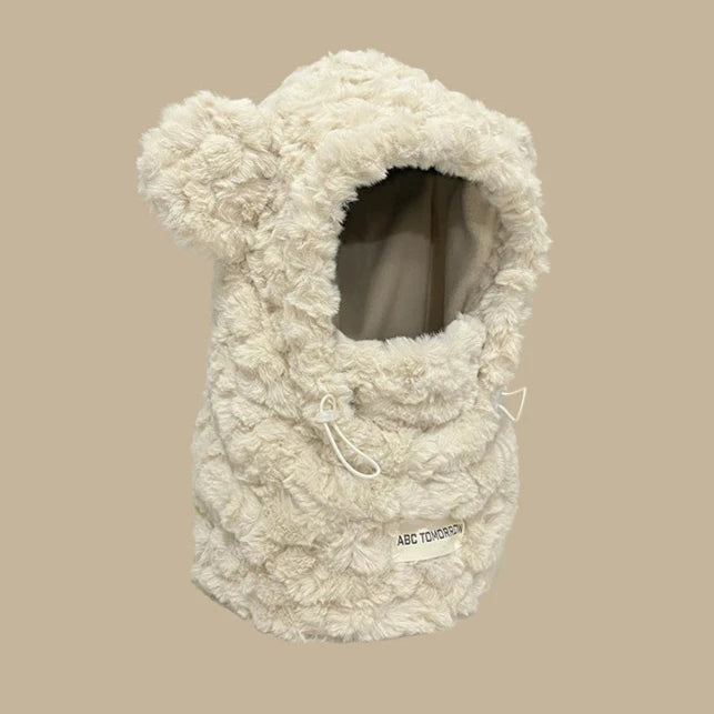 Thickened Velvet Cartoon Bear Hat Adorable Winter Ear Protection