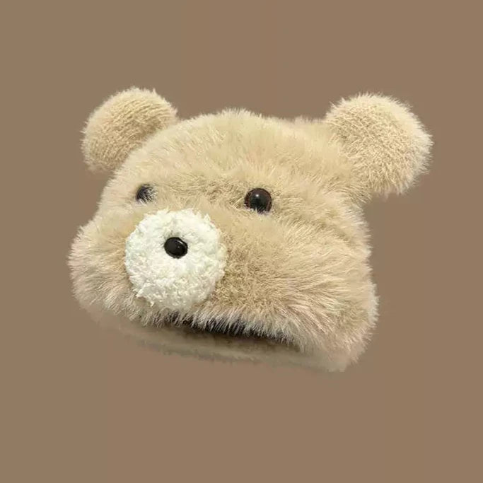 Cute Cartoon Bear Ears Plush Pullover Hat