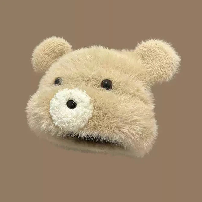 Cute Cartoon Bear Ears Plush Pullover Hat