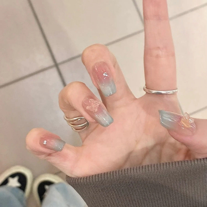 Cat's Eye Mint Green Nail Art - Luxury Advanced Light Therapy