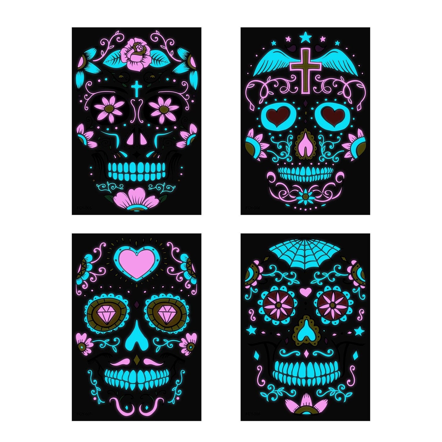 Glow-in-the-Dark Halloween Tattoo Stickers