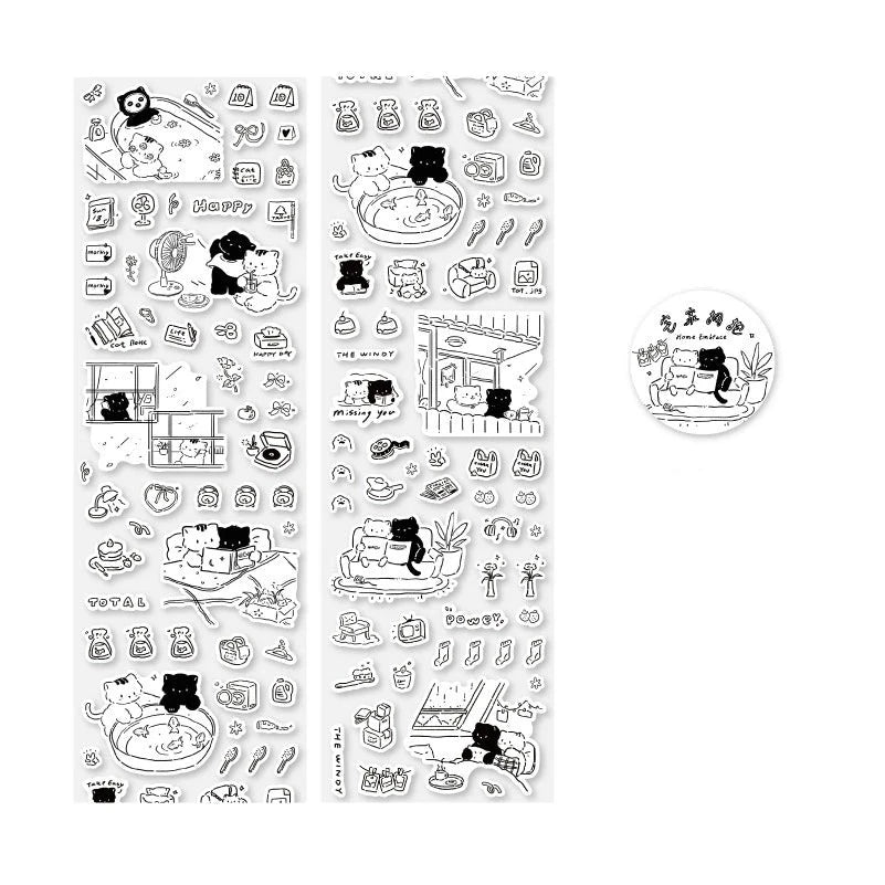 Monochrome Meow Sticker Set