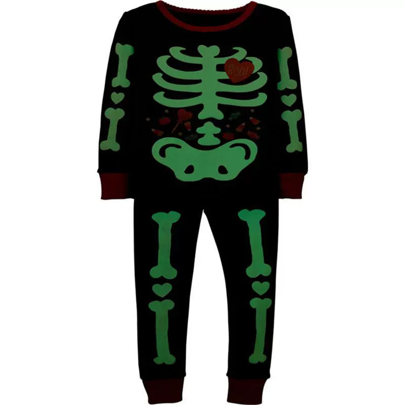 Glow-in-the-Dark Skeleton Loungewear for Kids