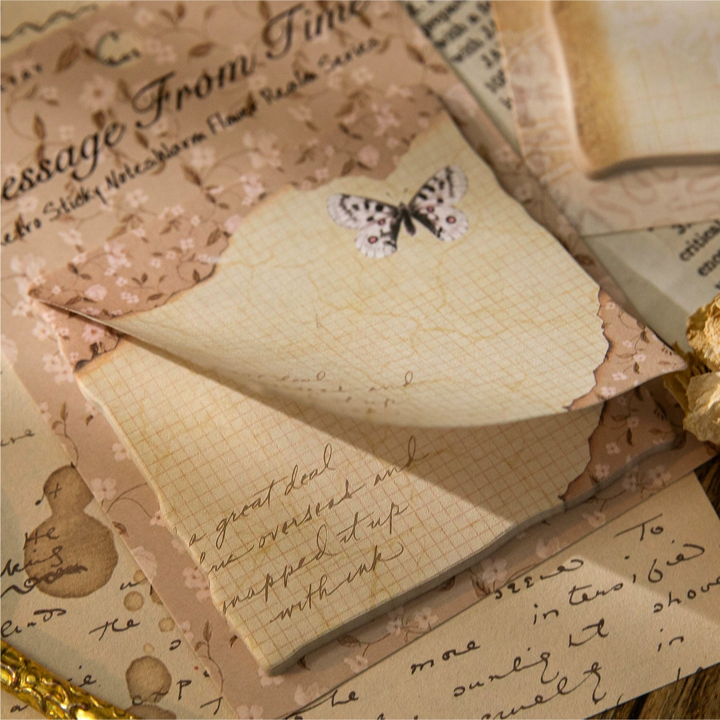 Vintage Charm - Retro-Inspired Sticky Note Memo Pad Collection