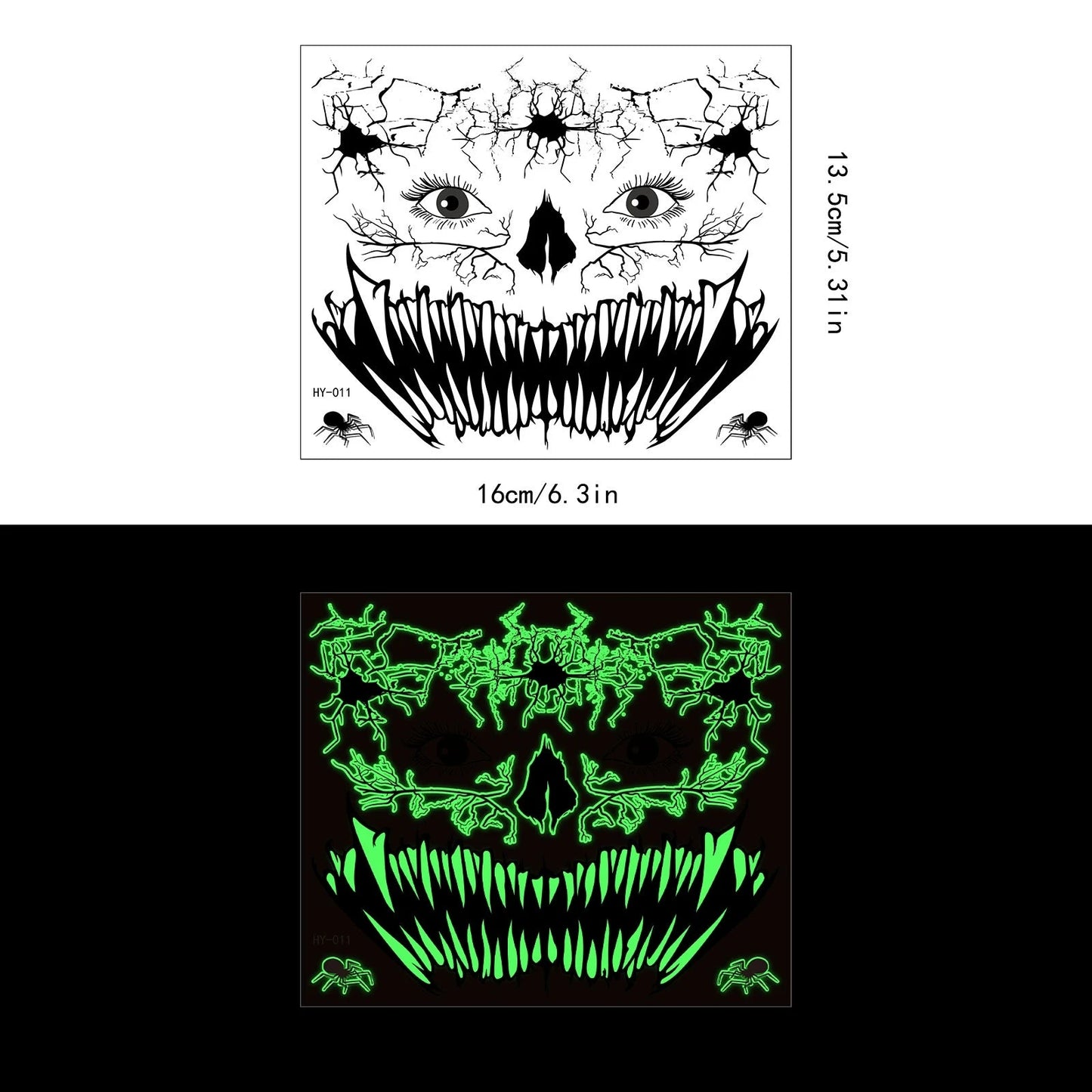Glow-in-the-Dark Halloween Tattoo Stickers