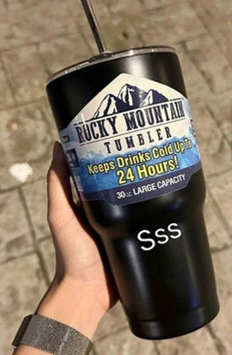 Large Capacity Female Straw Thermos Cup - 304 Stainless Steel