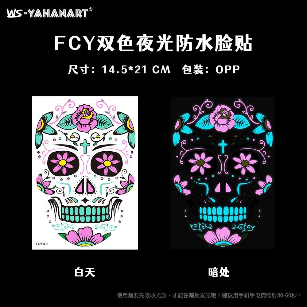 Glow-in-the-Dark Halloween Tattoo Stickers