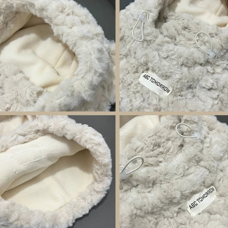 Thickened Velvet Cartoon Bear Hat Adorable Winter Ear Protection