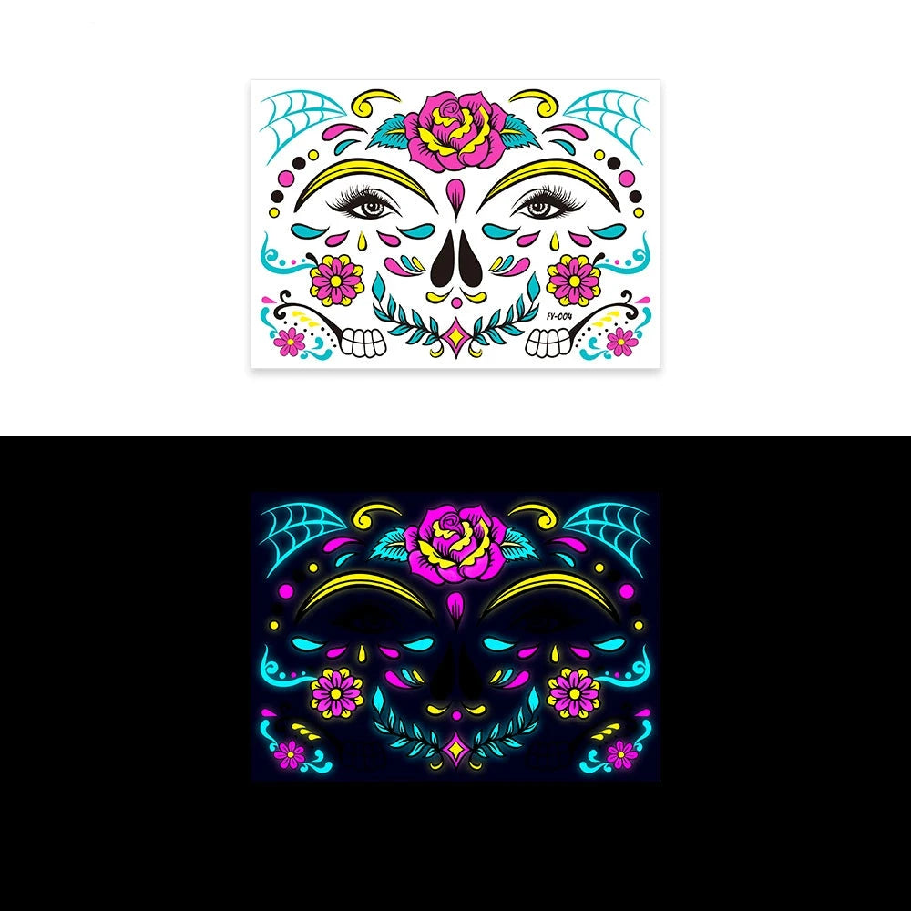 Glow-in-the-Dark Halloween Tattoo Stickers