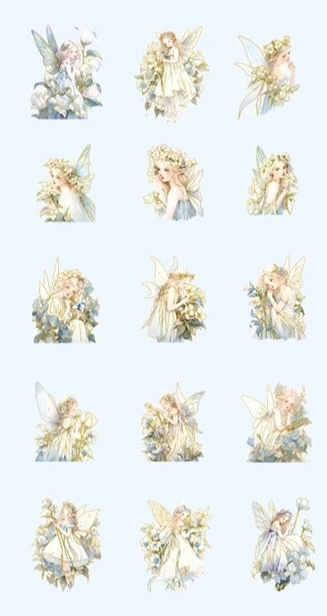 Goka 3D Hot Stamping Stickers | Flower Room Elf Girls | Waterproof & Child-Friendly | 30 Sheets