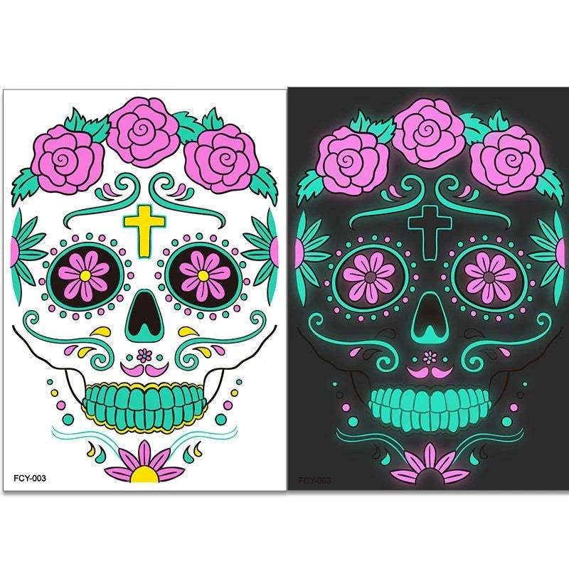 Glow-in-the-Dark Halloween Tattoo Stickers