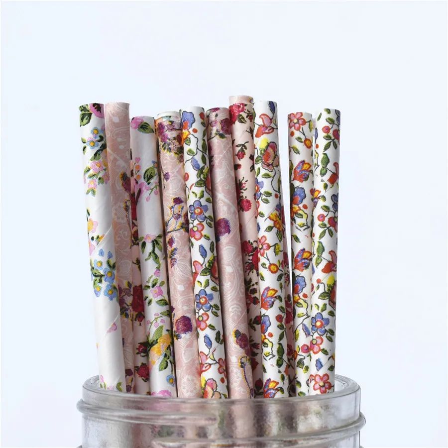 Eco-Chic Vintage Inspired Paper Straws - Romantic & Biodegradable