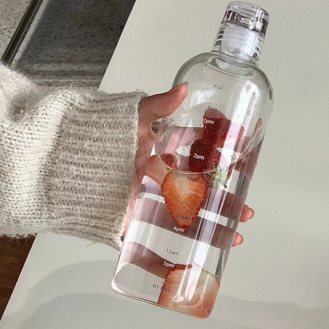 Simple & Portable Time Scale Glass Mug - Perfect for Office and School