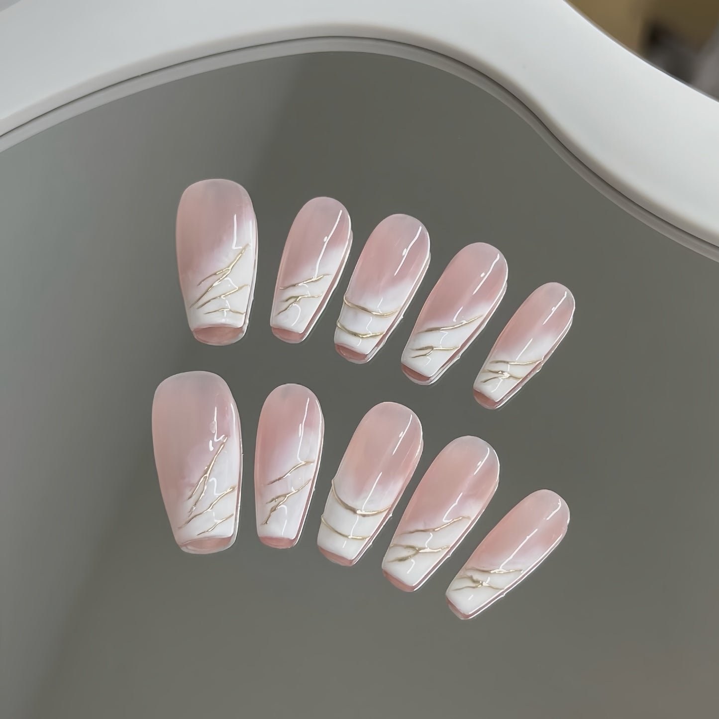 Sweet Gradient White Nail Art - Purely Crafted Charm