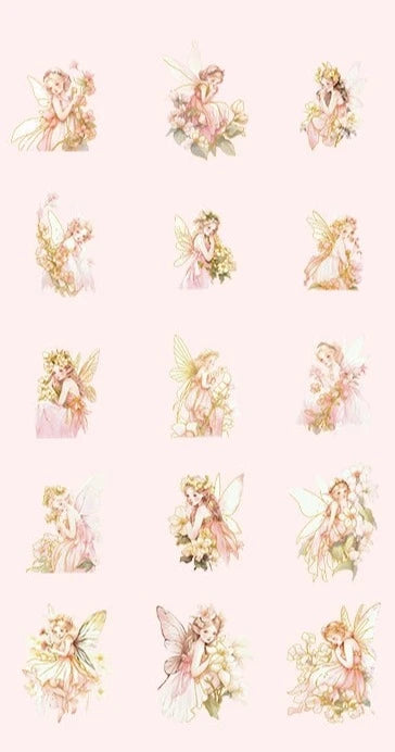 Goka 3D Hot Stamping Stickers | Flower Room Elf Girls | Waterproof & Child-Friendly | 30 Sheets