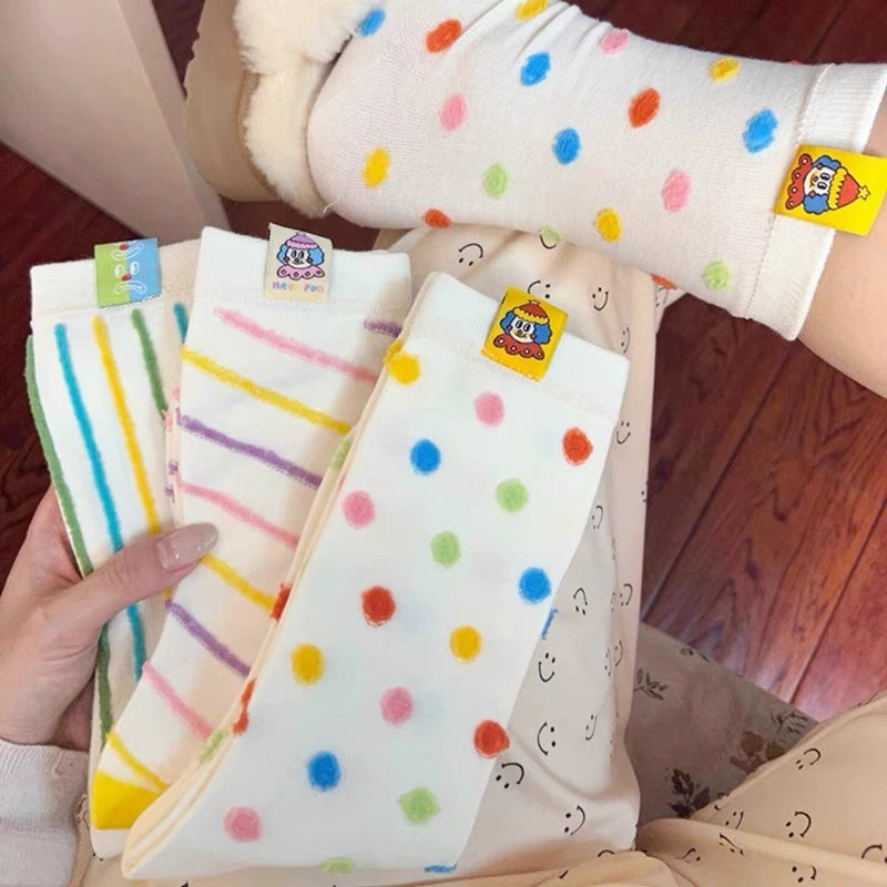 Rainbow Stripes & Polka Dot Circus Socks