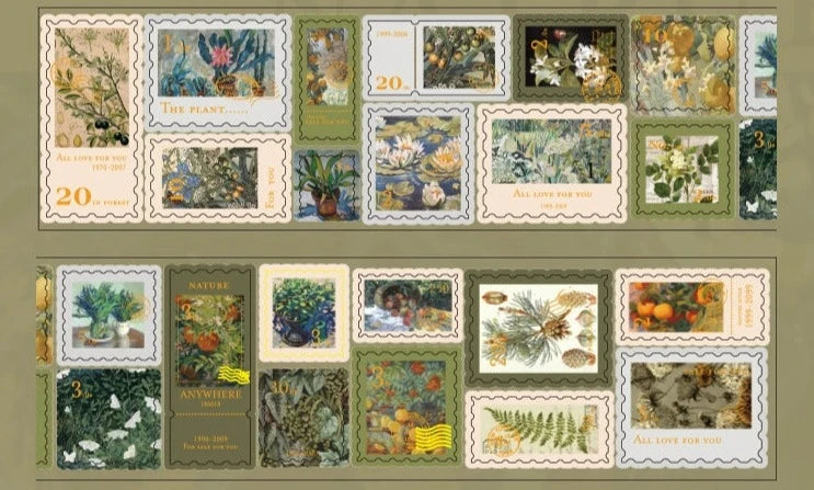 Vintage Stamp Sticker Atelier - Elevate Your Creative Expression with Timeless Botanical Charm