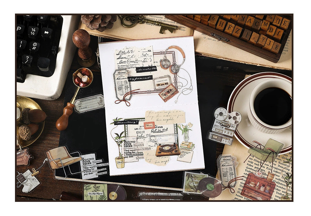 【Full set of 4 packs】 Nostalgic Life Story Sticker Set - Capture the Essence of Your Journey with Timeless Charm