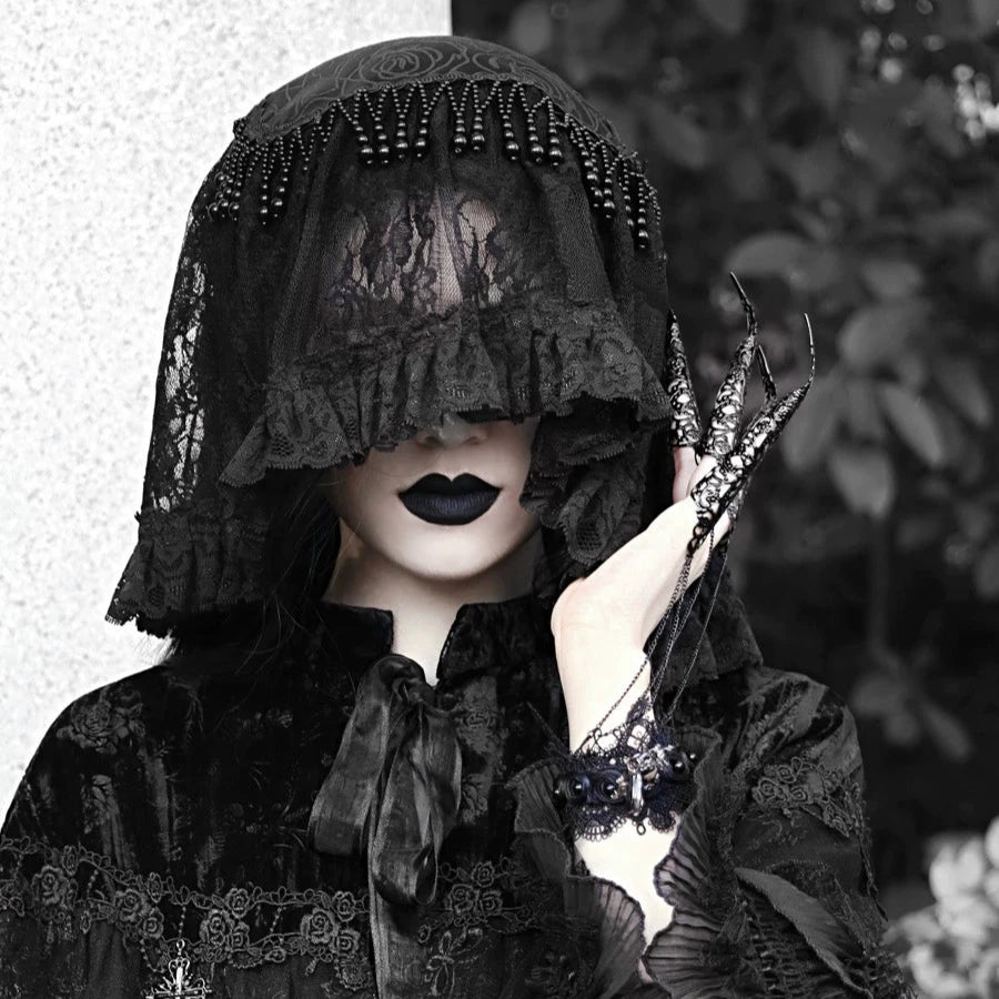 Mist Classical Gothic Lace Headpiece with Veil