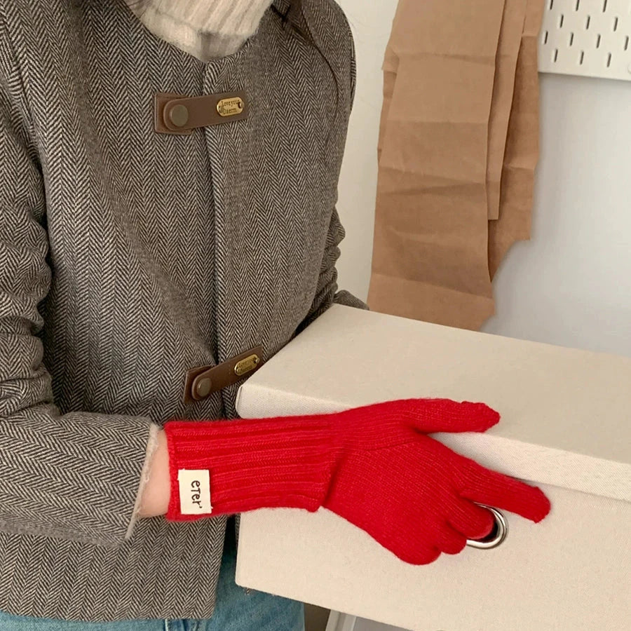 Rabbit Down Blend Wool Knitted Gloves Stylish Warmth for Every Winter Adventure