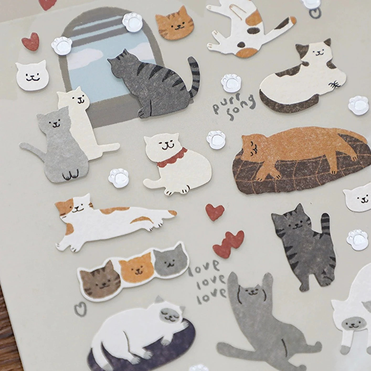 Korea BONITO Adorable Cat Life Stickers | Cute and Lovable Daily Cat Moments for Decoration