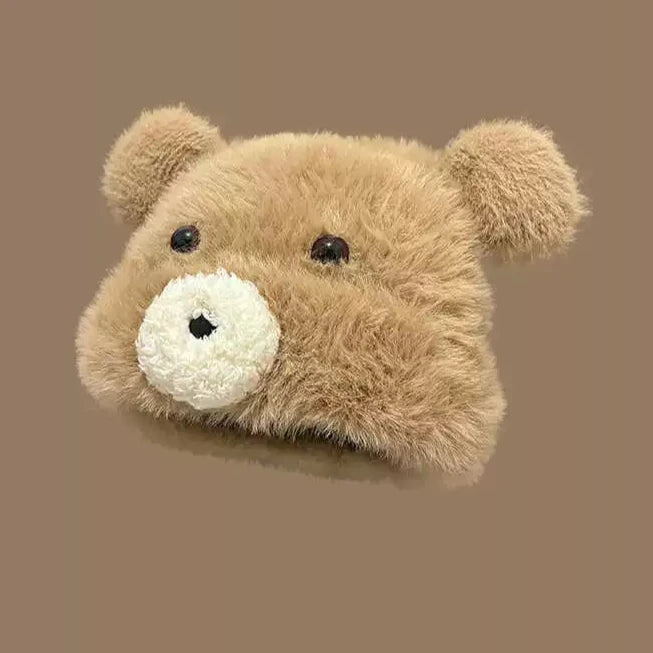 Cute Cartoon Bear Ears Plush Pullover Hat