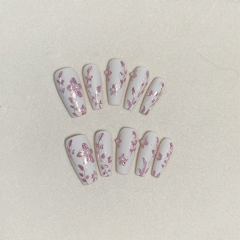 Mid-Length French Romantic Nail Art - Summer Collection