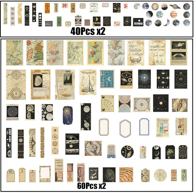 Vintage Vibes: 200-Piece Aesthetic Journaling & Scrapbooking Paper Set