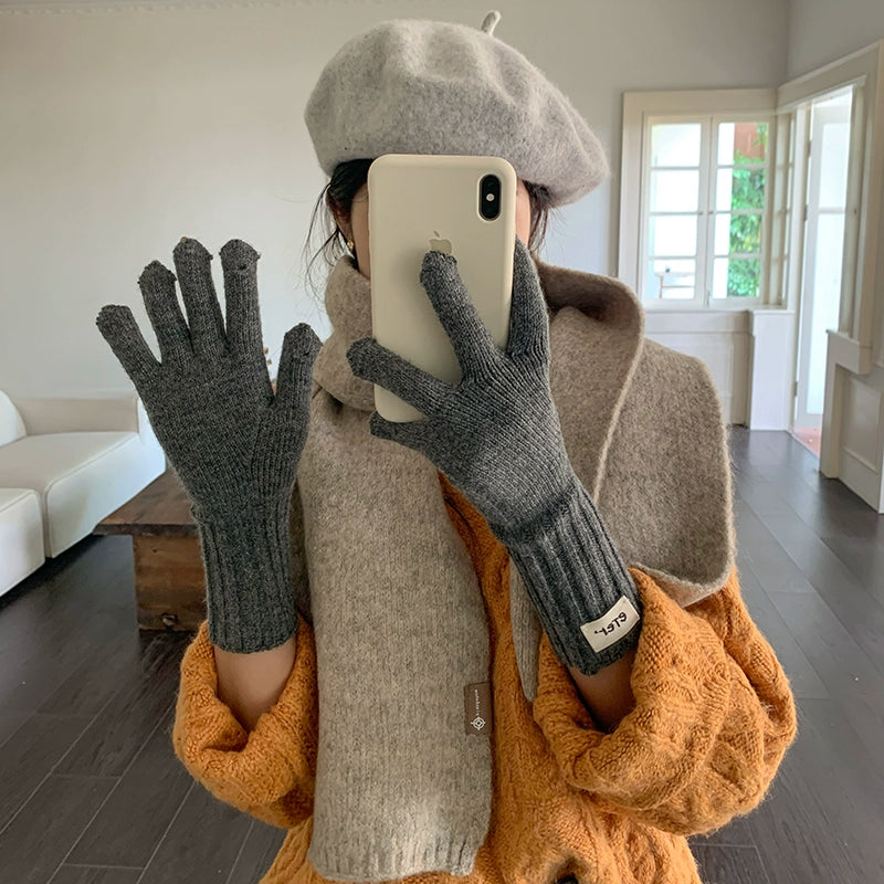 Rabbit Down Blend Wool Knitted Gloves Stylish Warmth for Every Winter Adventure