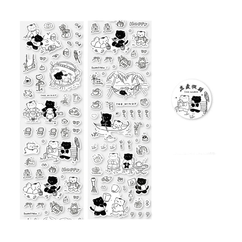 Monochrome Meow Sticker Set