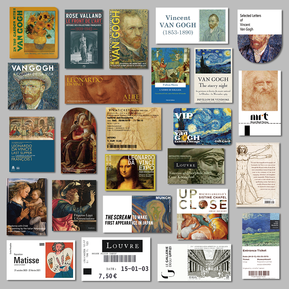 50 world famous paintings art oil painting Stickers - Reusable Note-Taking Essentials for Students