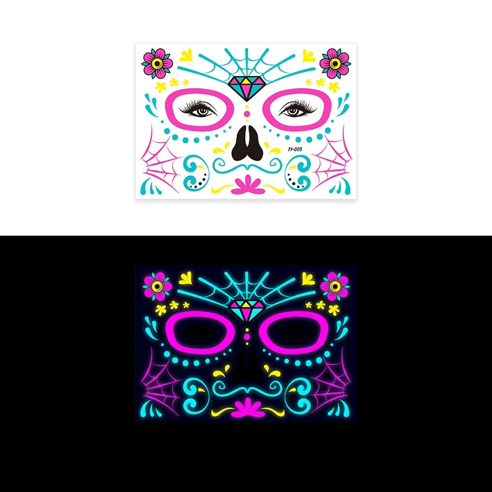 Glow-in-the-Dark Halloween Tattoo Stickers