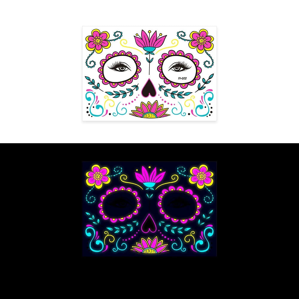 Glow-in-the-Dark Halloween Tattoo Stickers