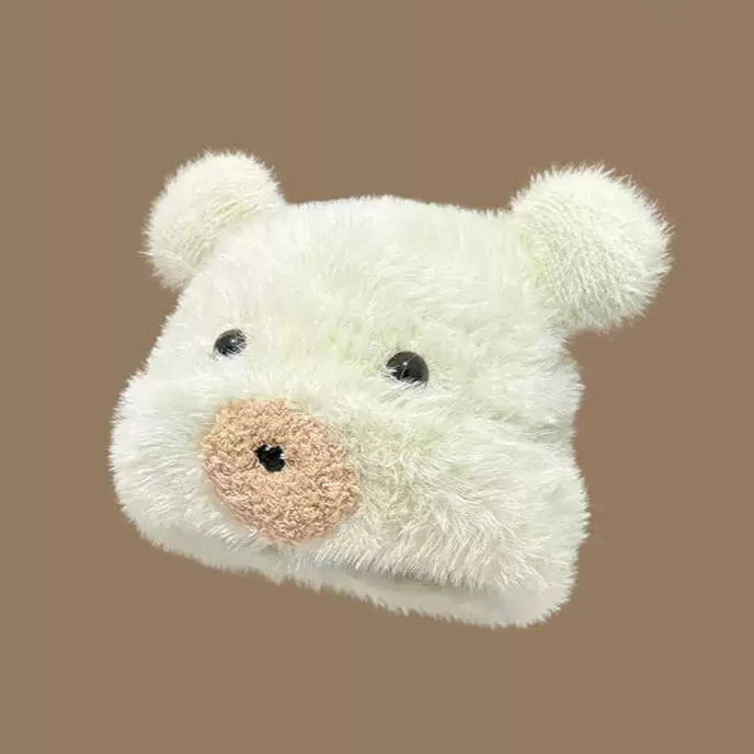 Cute Cartoon Bear Ears Plush Pullover Hat