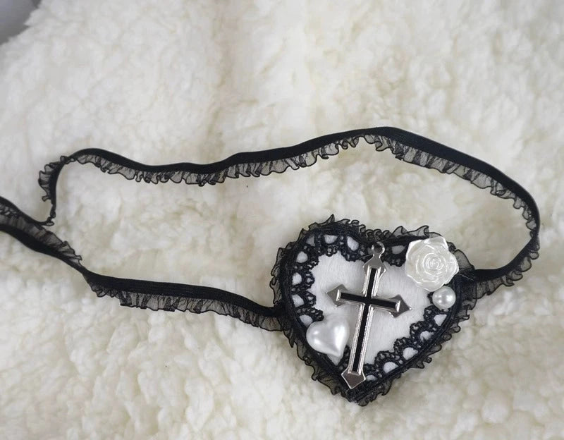 Gothic Lace Cross Eye Patch
